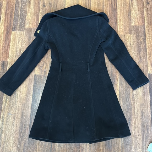 Coach:Black Wool/Angora/Nylon Blend Green Signature Lining Gold button Pea Coat - Picture 5 of 15